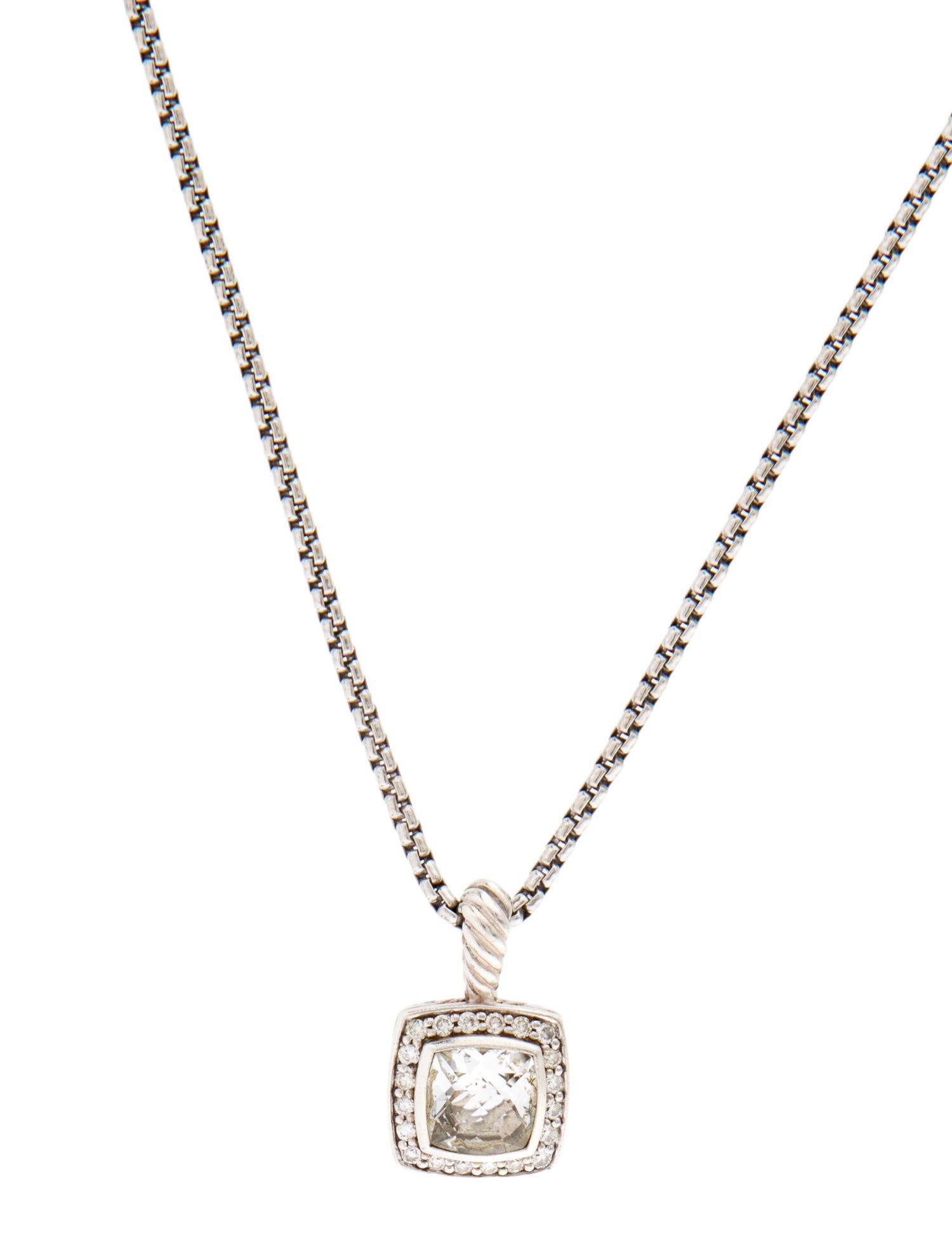 David Yurman Topaz & Diamond Petite Albion Pendant Necklace