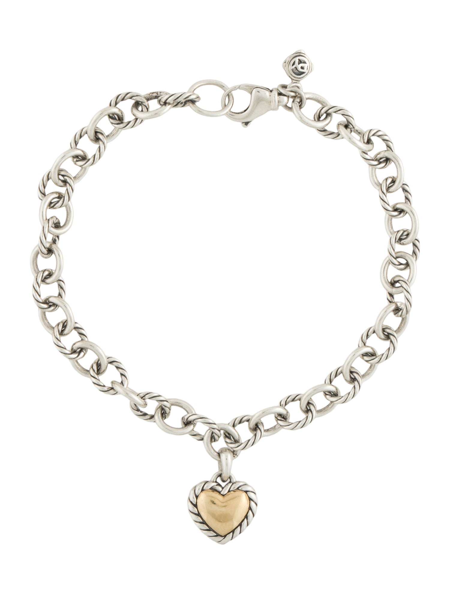 David Yurman Two-Tone Cookie Classic Heart Bracelet