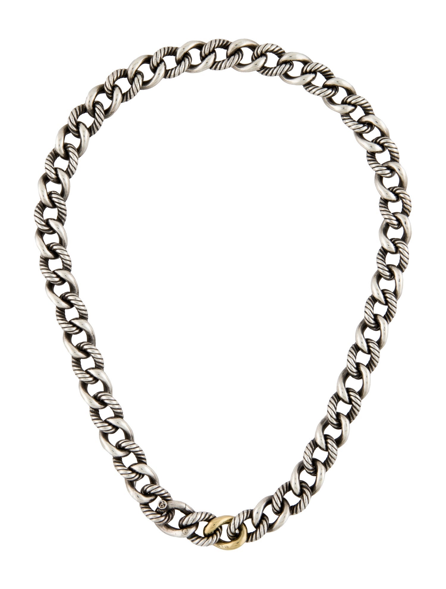 David Yurman Two-Tone Curb Chain Necklace