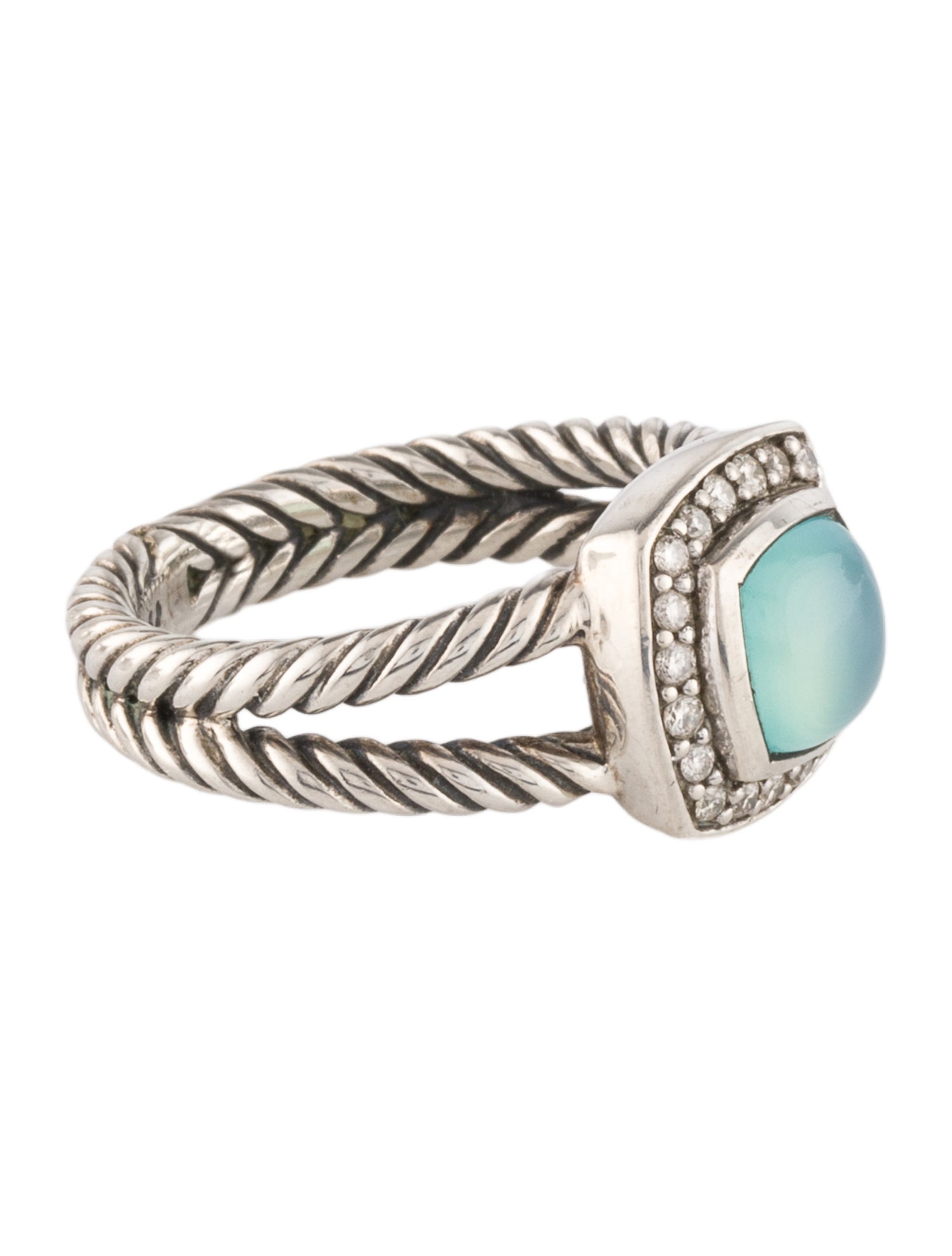 David Yurman Chalcedony & Diamond Albion Ring