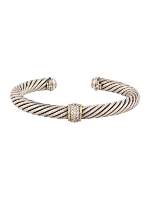 David Yurman Diamond Classic Cable Station Bracelet