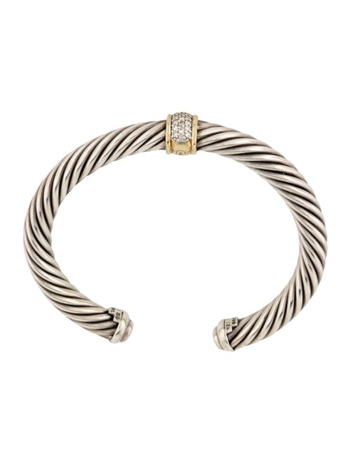 David Yurman Diamond Classic Cable Station Bracelet