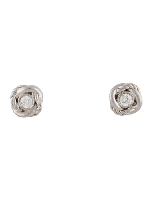 David Yurman 18K Diamond Infinity Stud Earrings