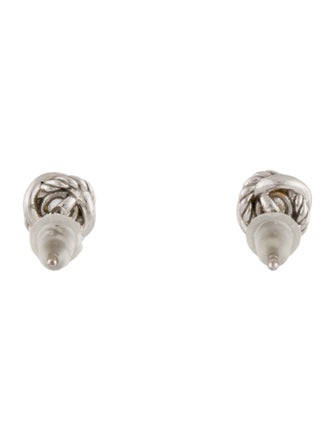 David Yurman 18K Diamond Infinity Stud Earrings