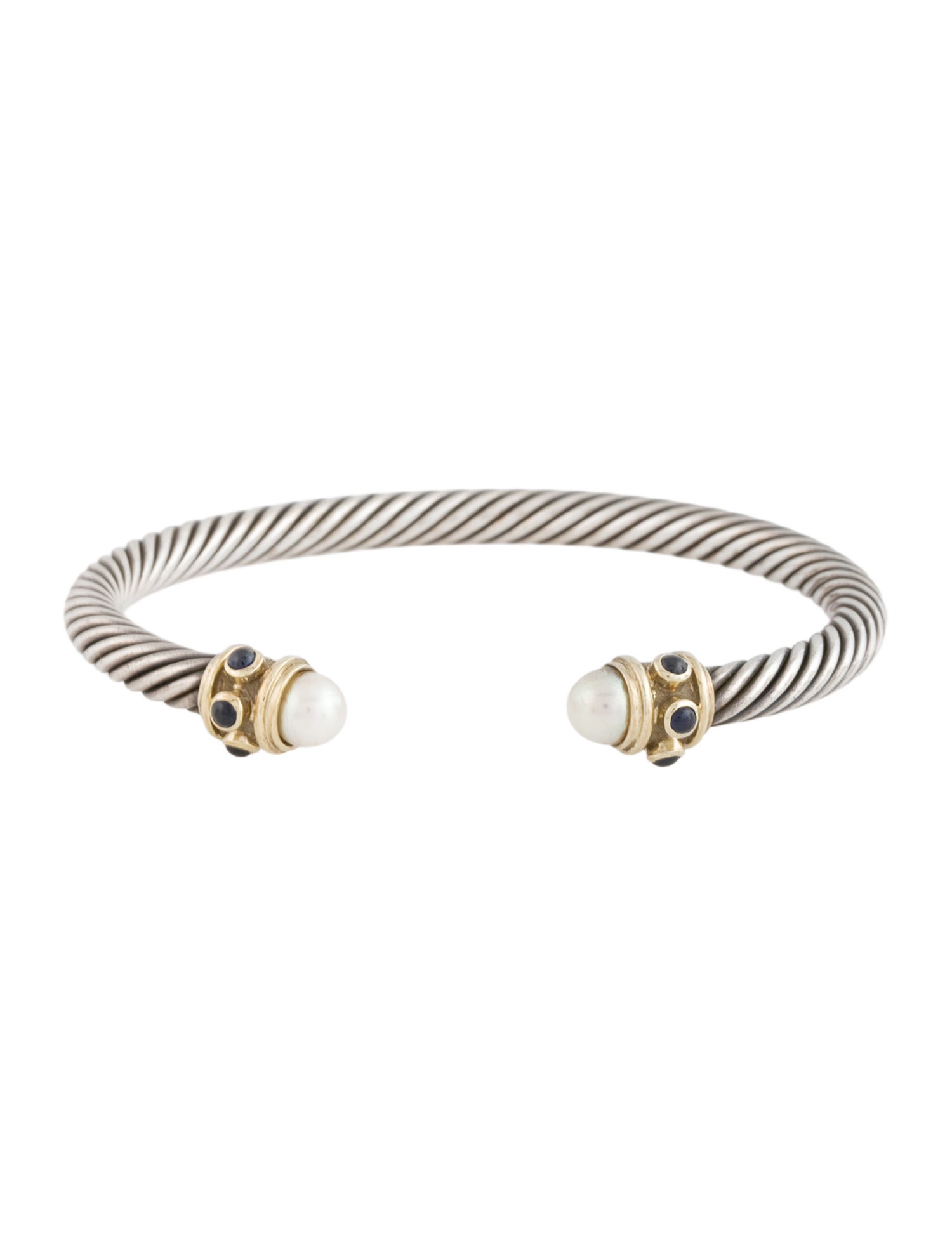 David Yurman Pearl & Sapphire Renaissance Cuff Bracelet