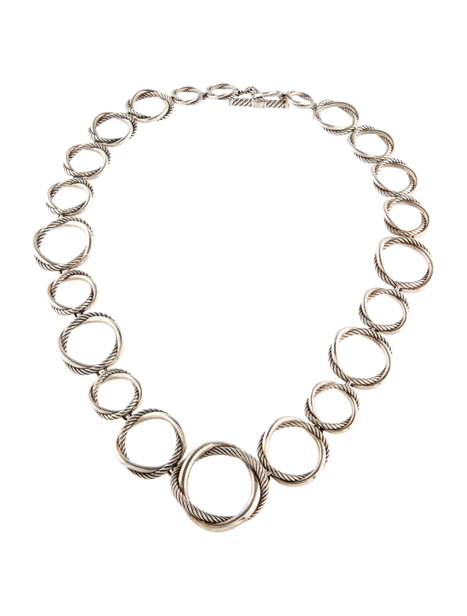 David Yurman Circle Graduated Link Necklace