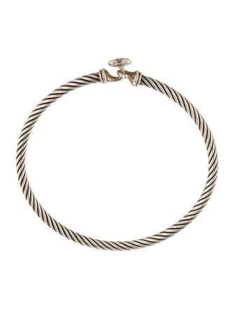 David Yurman Diamond Classic Cable Heart Station Bracelet