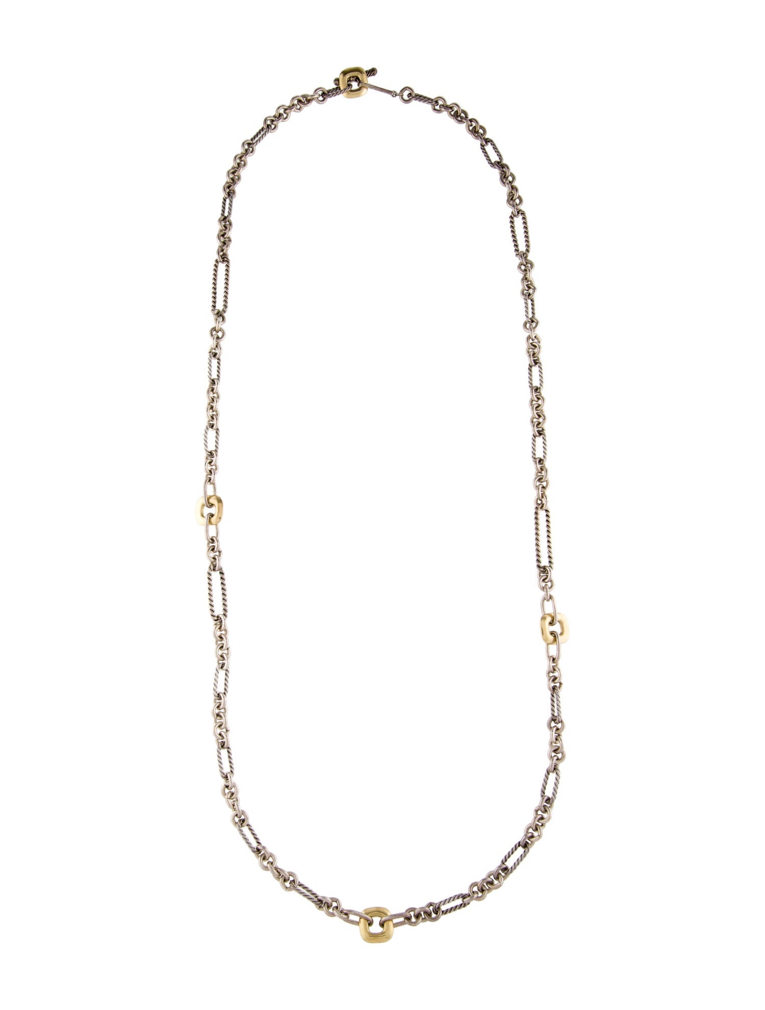 David Yurman Two-Tone Figaro Link Chain Necklace