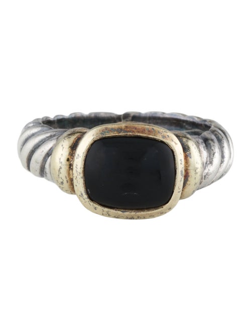 David Yurman Two-Tone Onyx Noblesse Cocktail Ring