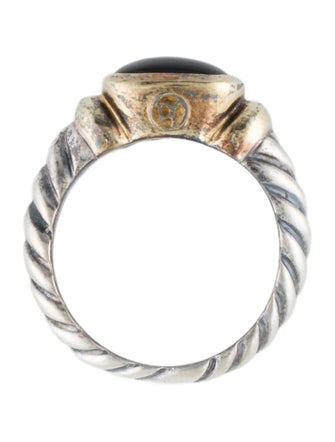 David Yurman Two-Tone Onyx Noblesse Cocktail Ring