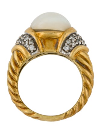 David Yurman 18K Pearl & Diamond Cocktail Ring