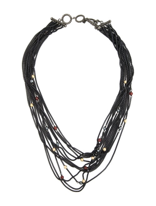 David Yurman Garnet & Hematite Multistrand Necklace