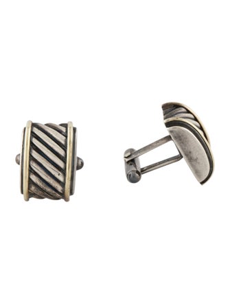 David Yurman Two-Tone Cable Cigar Band Cufflinks