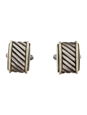 David Yurman Two-Tone Cable Cigar Band Cufflinks