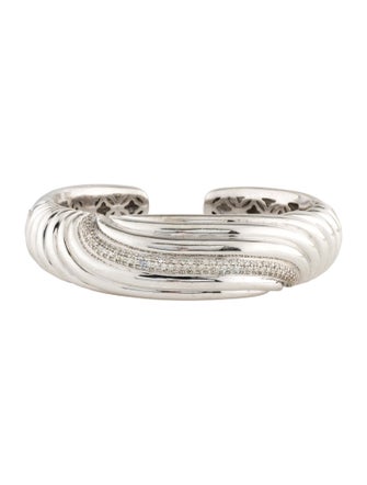 David Yurman 1.09ctw Diamond Sculpted Cable Cuff Bracelet