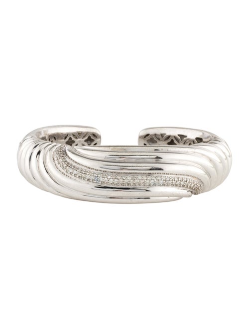 David Yurman 1.09ctw Diamond Sculpted Cable Cuff Bracelet