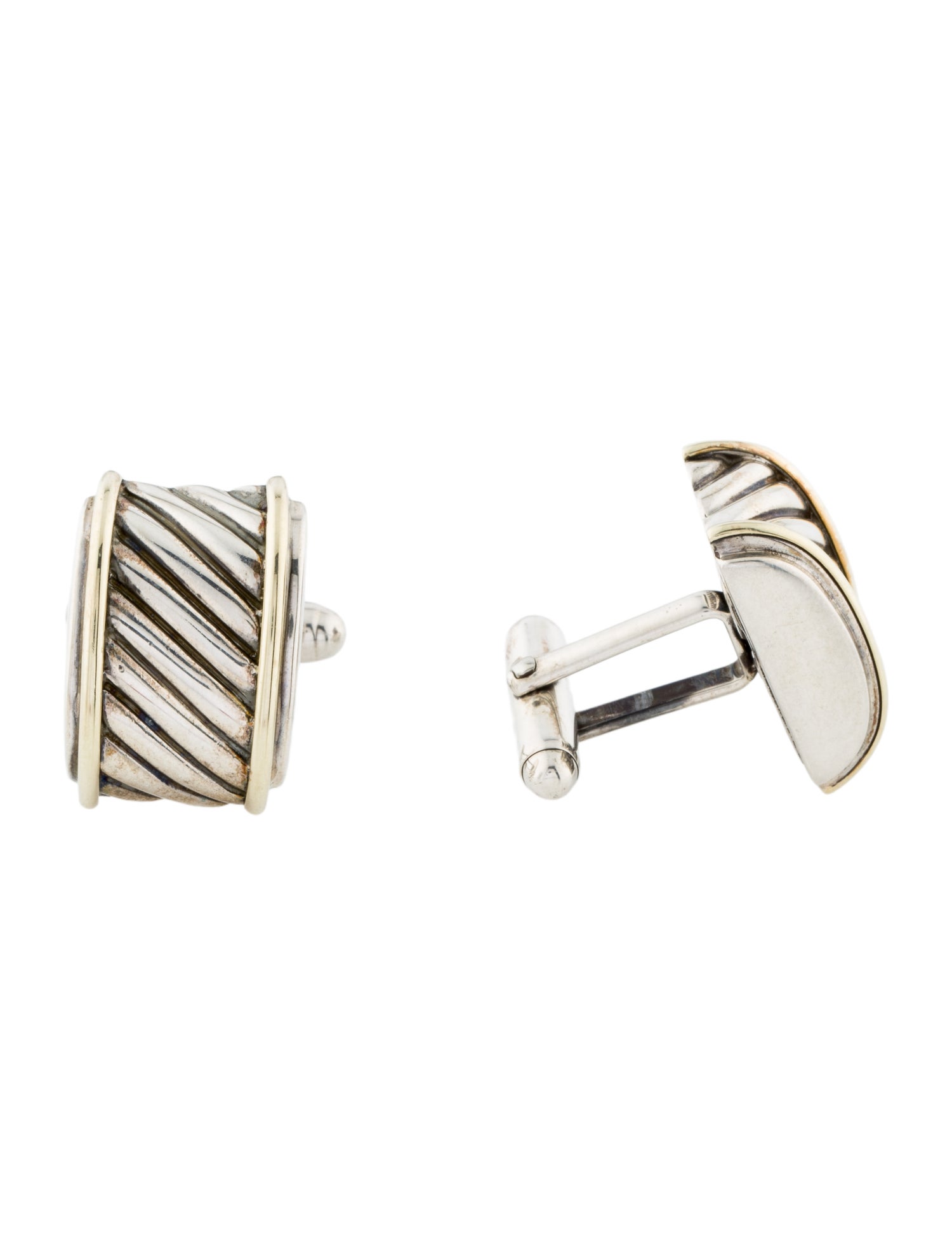 David Yurman Two-Tone Cable Cigar Band Cufflinks