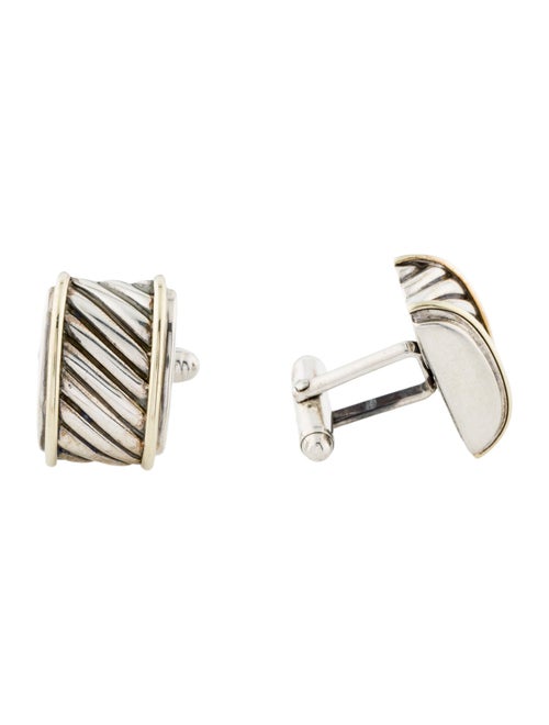 David Yurman Two-Tone Cable Cigar Band Cufflinks