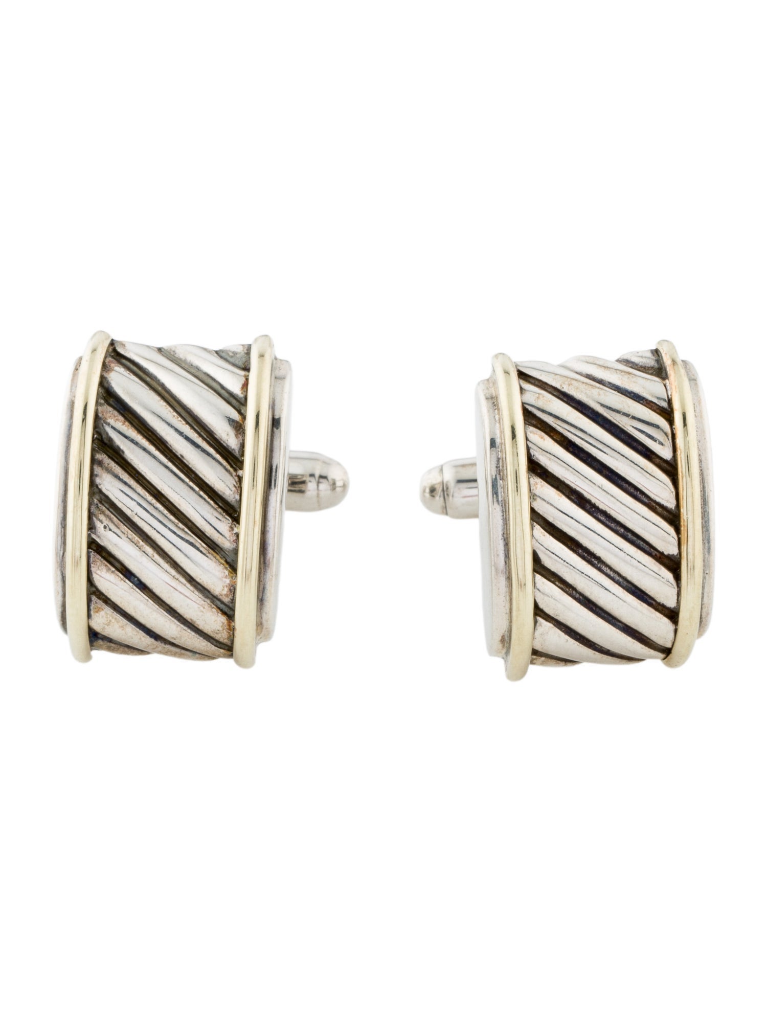 David Yurman Two-Tone Cable Cigar Band Cufflinks