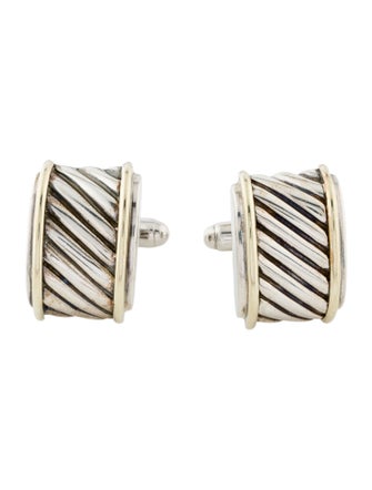 David Yurman Two-Tone Cable Cigar Band Cufflinks