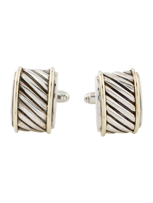 David Yurman Two-Tone Cable Cigar Band Cufflinks