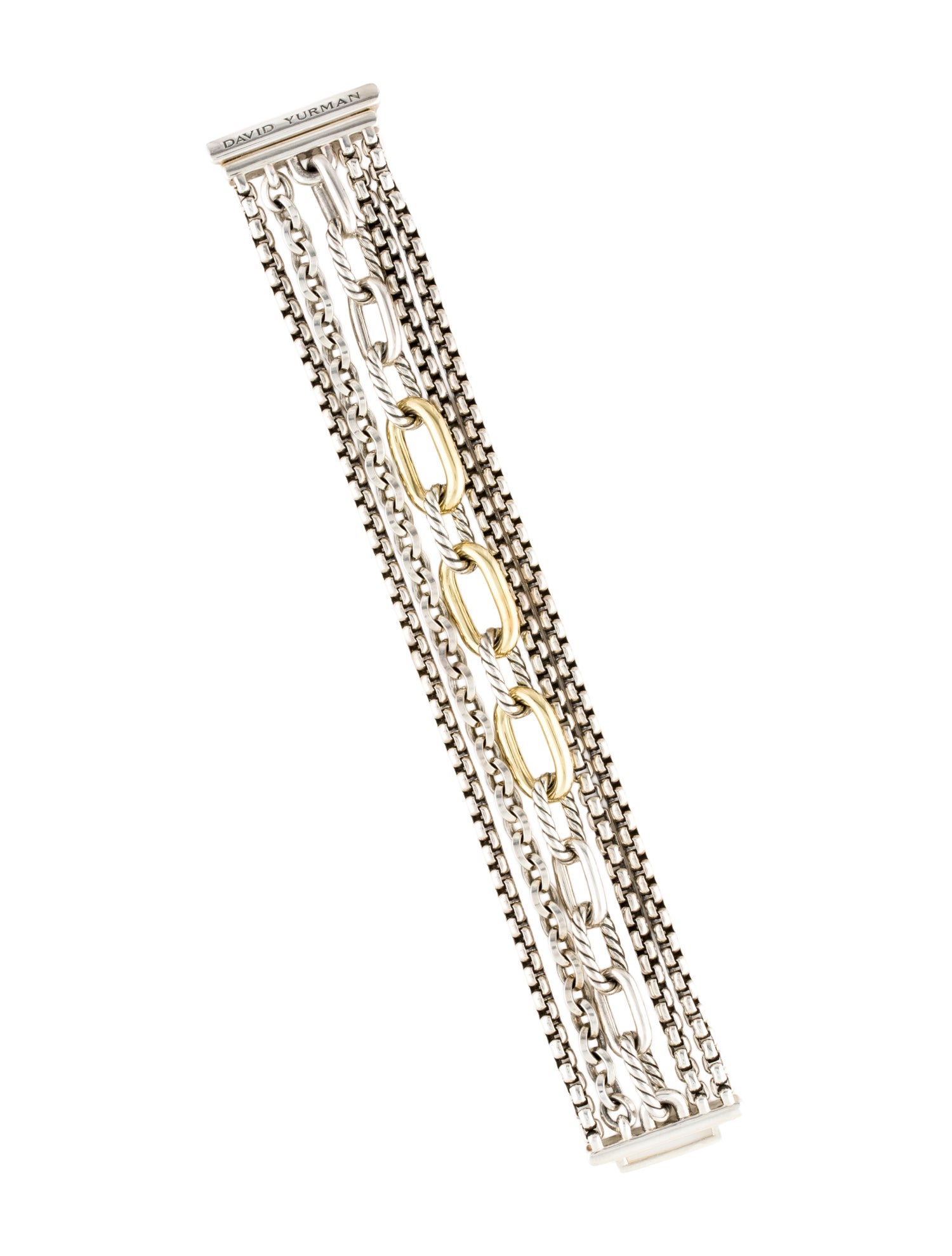 David Yurman Two-Tone Five-Row Multistrand Chain Bracelet