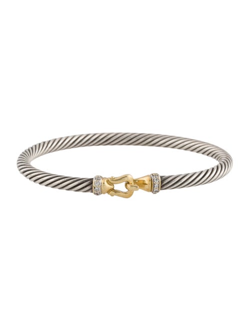 David Yurman Diamond Cable Classic Buckle Bracelet