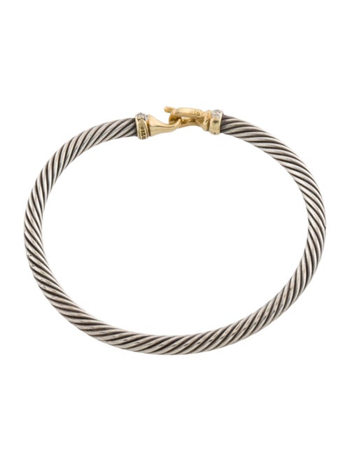 David Yurman Diamond Cable Classic Buckle Bracelet