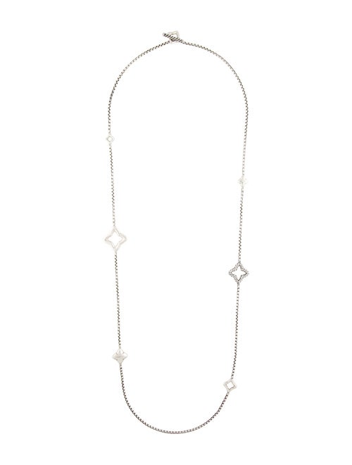 David Yurman Quatrefoil Box Chain Station Necklace