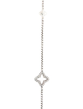 David Yurman Quatrefoil Box Chain Station Necklace