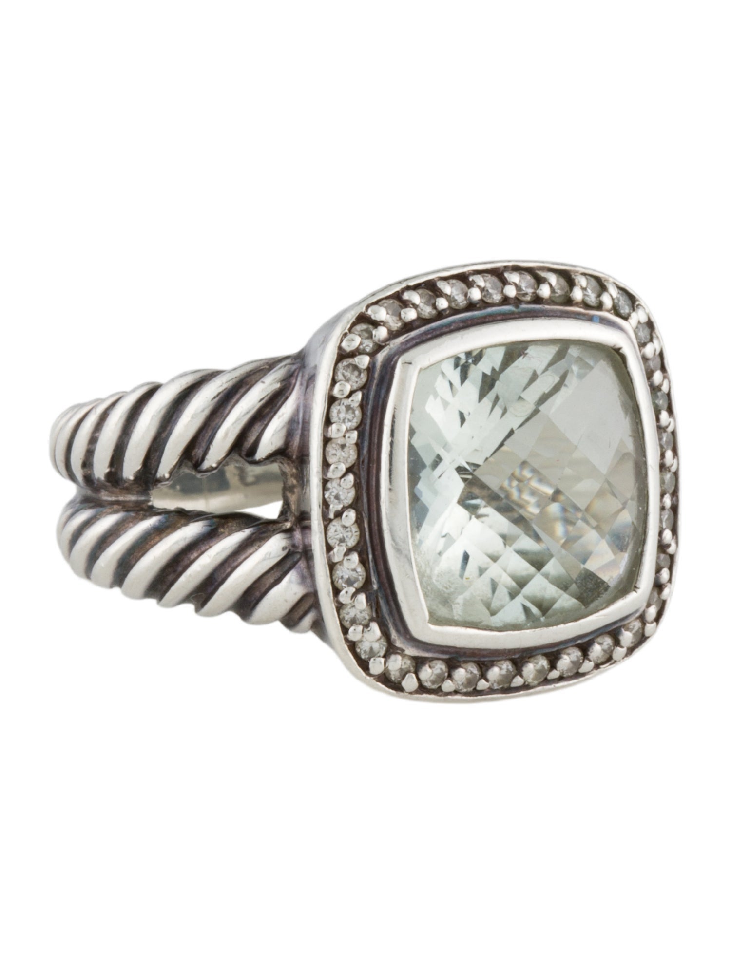 David Yurman Prasiolite & Diamond Cocktail Ring