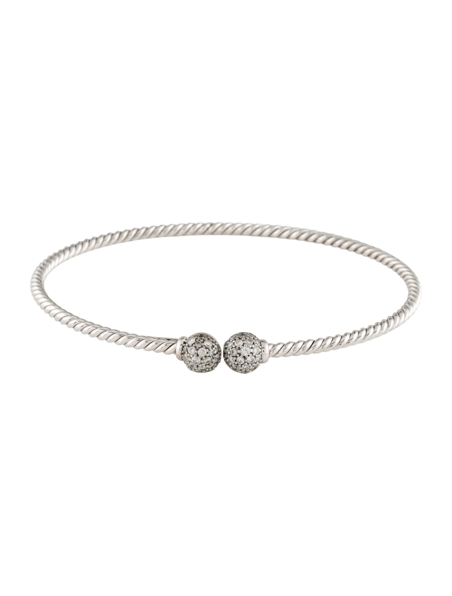 David Yurman 18K Diamond Solari Cablespira Bracelet