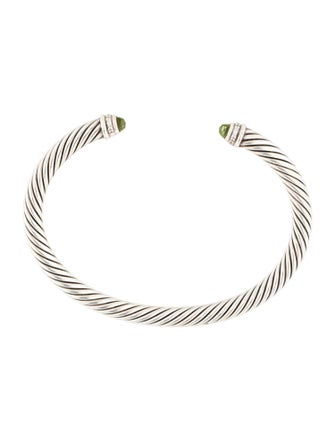 David Yurman Peridot & Diamond Classic Cable Cuff