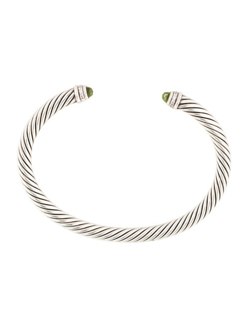 David Yurman Peridot & Diamond Classic Cable Cuff
