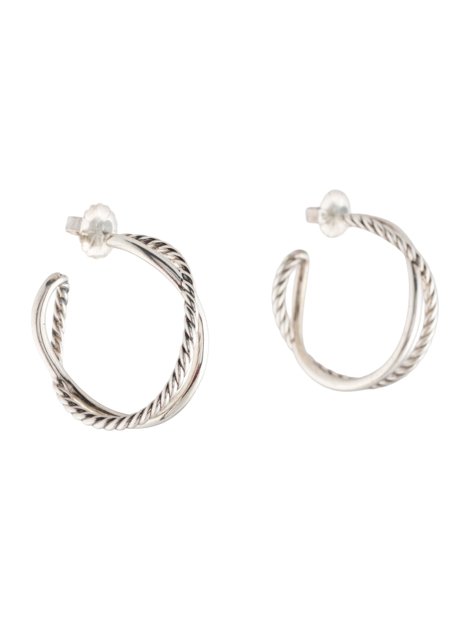 David Yurman Crossover Hoop Earrings