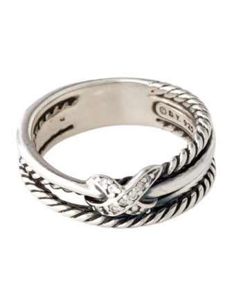 David Yurman Diamond X Crossover Ring