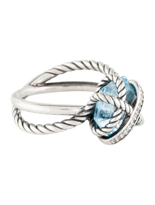 David Yurman Topaz & Diamond Cable Wrap Ring