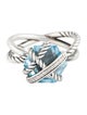 David Yurman Topaz & Diamond Cable Wrap Ring