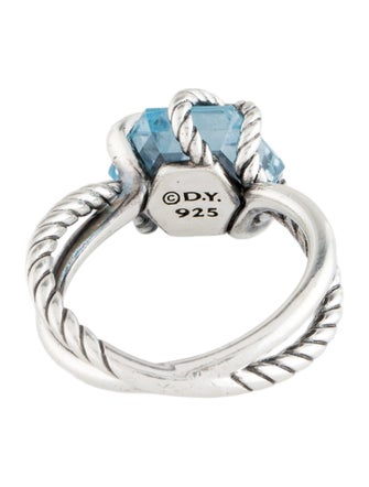 David Yurman Topaz & Diamond Cable Wrap Ring