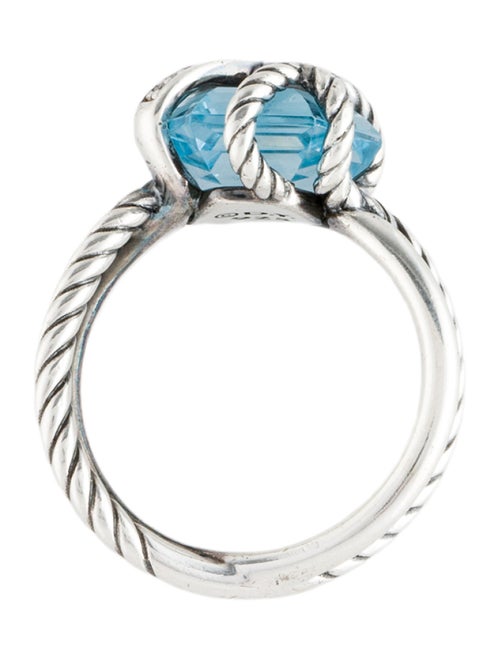 David Yurman Topaz & Diamond Cable Wrap Ring