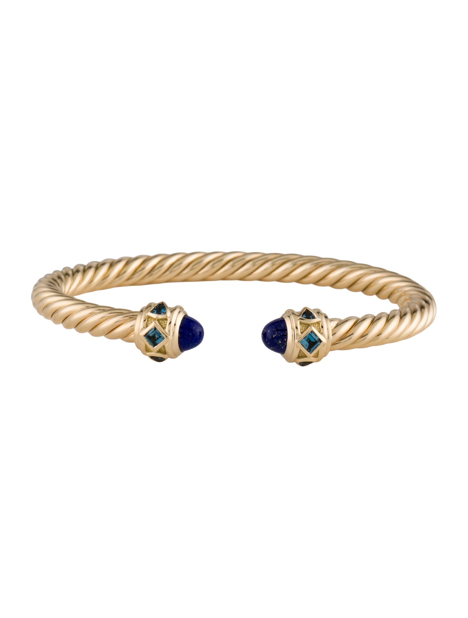 David Yurman 18K Lapis Lazuli & Topaz Cuff Bracelet