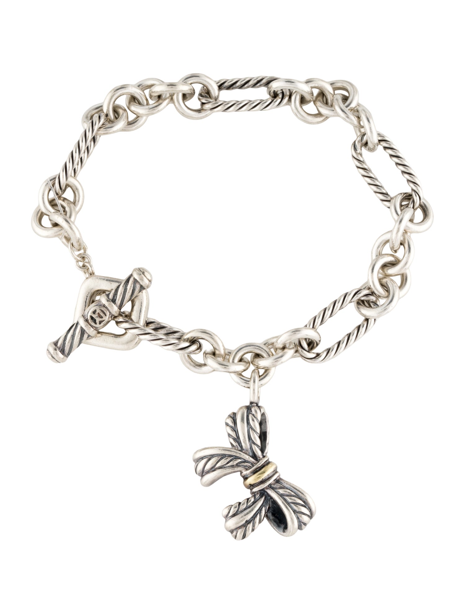 David Yurman Two-Tone Box Charm Bracelet