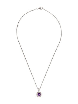 David Yurman Amethyst & Diamond Albion Pendant Necklace