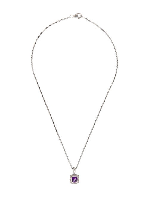 David Yurman Amethyst & Diamond Albion Pendant Necklace