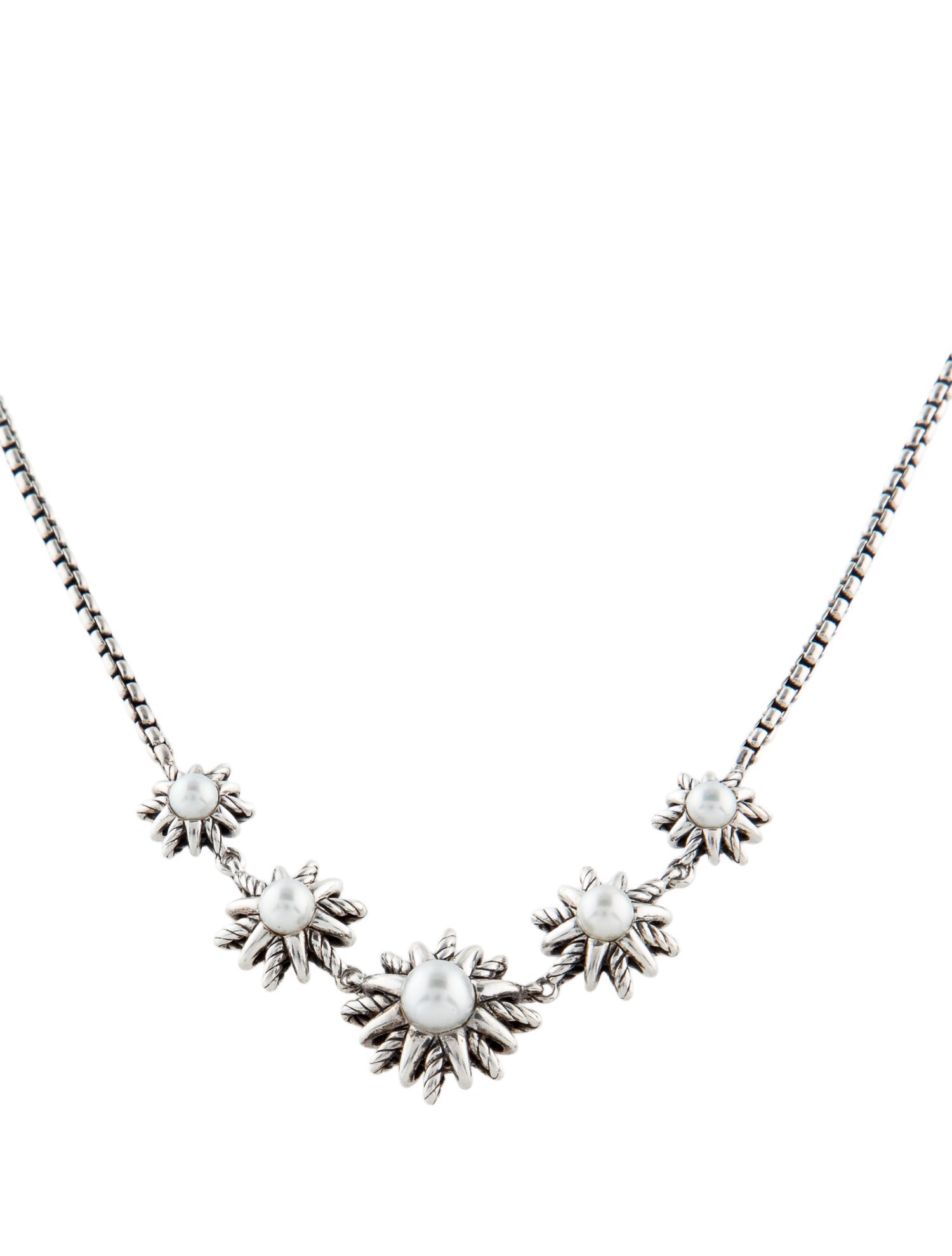 David Yurman Pearl Starburst Collar Necklace