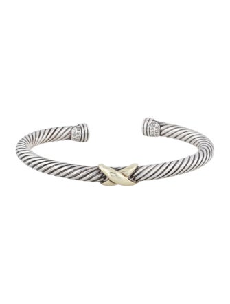 David Yurman Two-Tone X Classic Cable Station Bracelet
