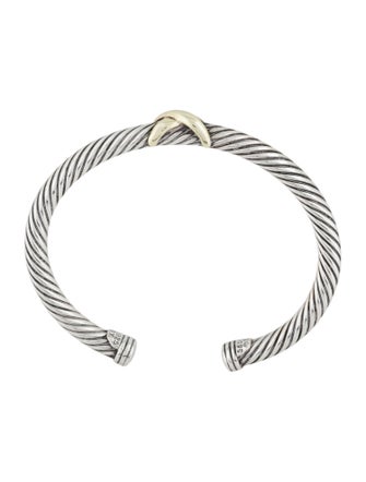 David Yurman Two-Tone X Classic Cable Station Bracelet
