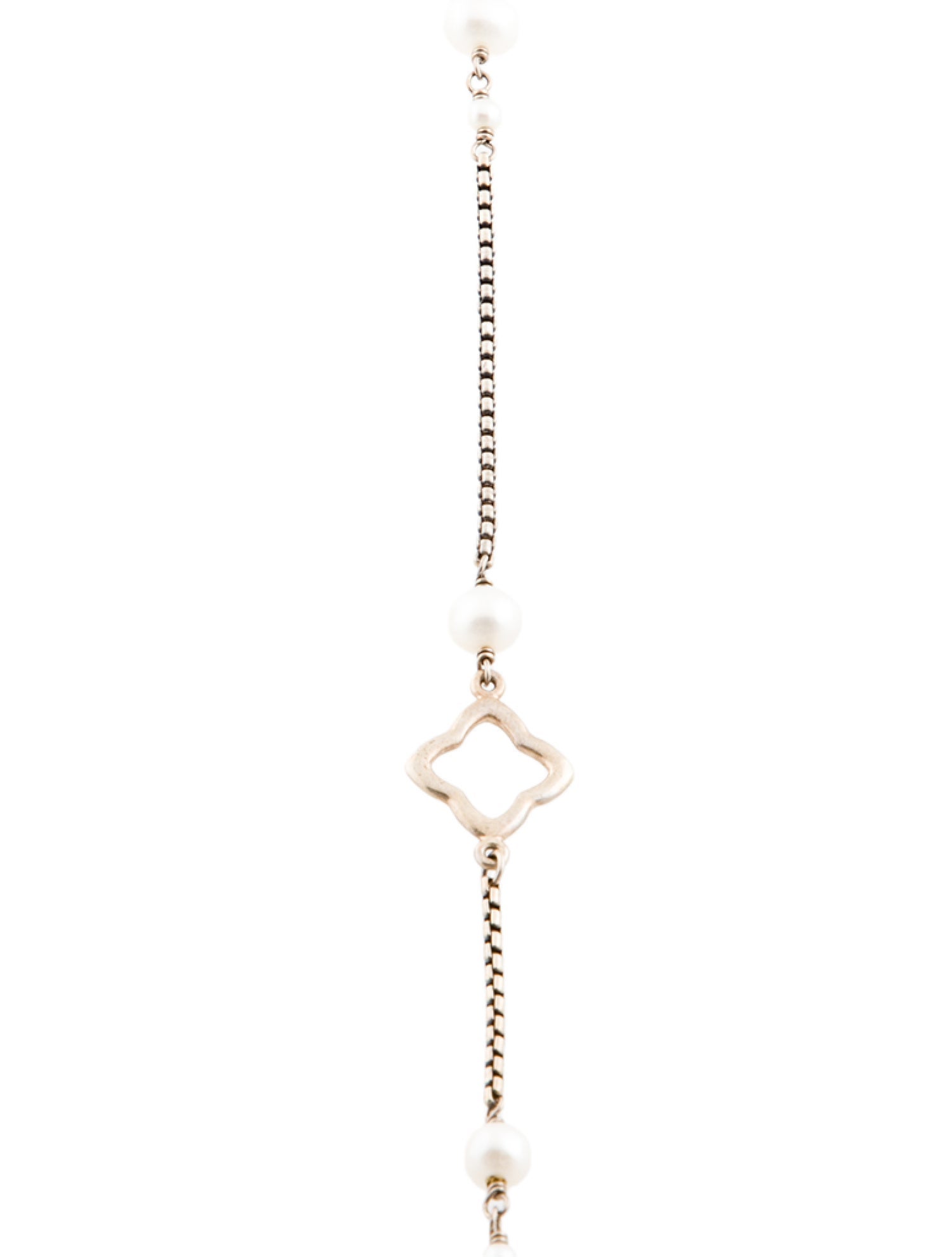 David Yurman Pearl Quatrefoil Station Necklace