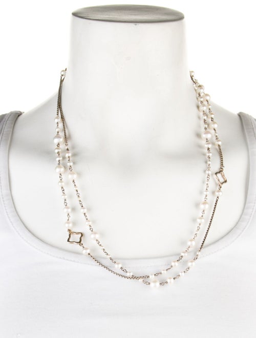 David Yurman Pearl Quatrefoil Station Necklace