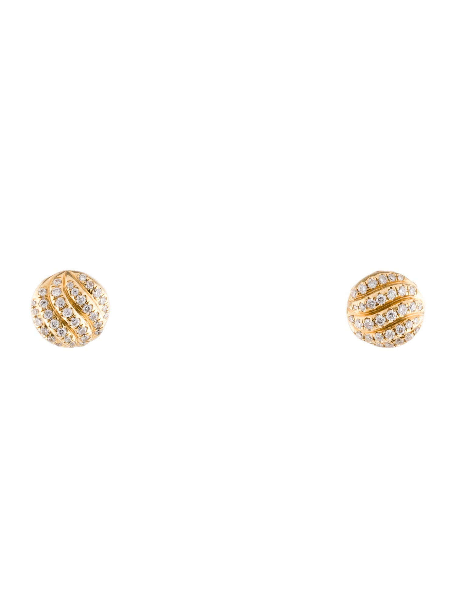 David Yurman 18K Diamond Sculpted Cable Stud Earrings